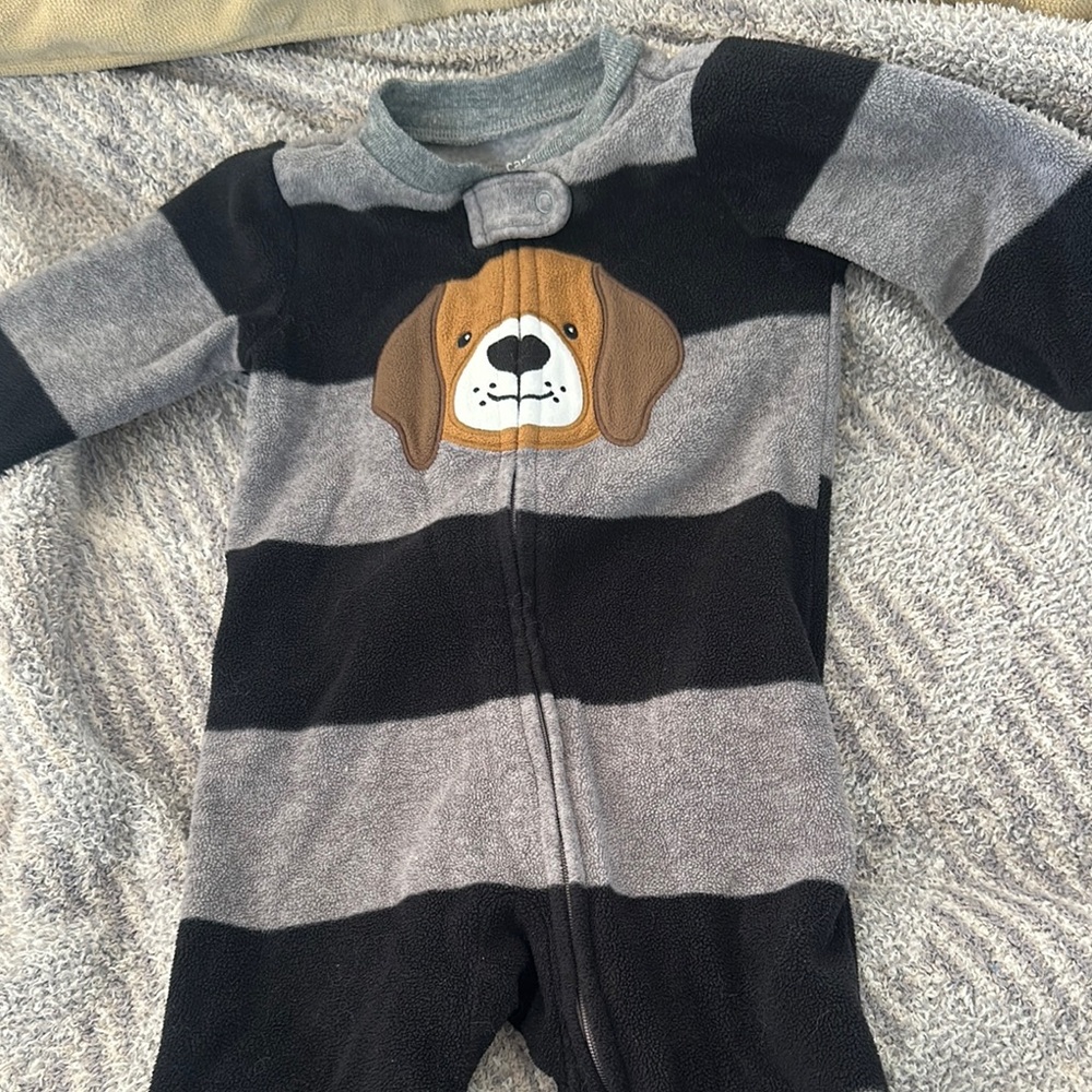 Carter's Gray and Black Footie Sleeper
